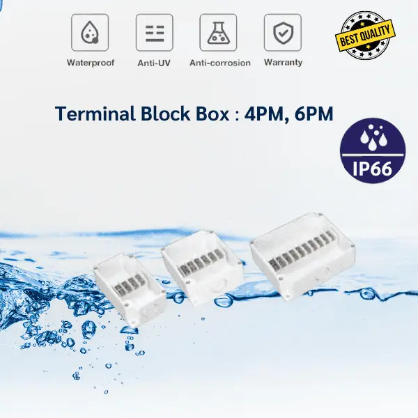 กล่องพักสายไฟ 2x4 พร้อมเทอร์มินอลบล็อก IP66 9 boxco กล่องพลาสติก