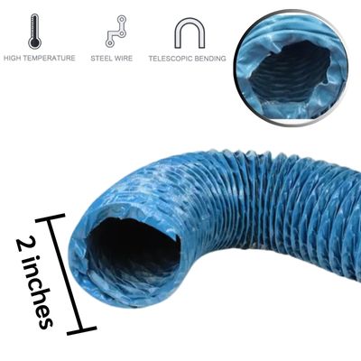 2''X6 ม. ท่อลมผ้าใบเคลือบ PVC (สีฟ้า) 1 ท่อลมผ้าใบสีฟ้า