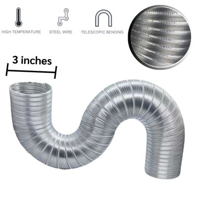 SEMI DUCT ท่ออลูมิเนียมแข็ง (ยืดหยุ่น 3นิ้วx3ม.) 1 ท่ออลูมิเนียมแข็ง