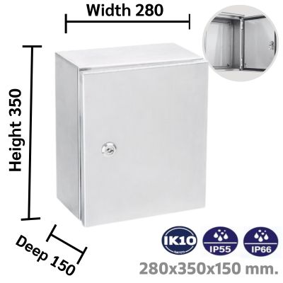 ตู้สแตนเลสประตูทึบ 280x350x150 mm. 1 ตู้สแตนเลสประตูทึบ