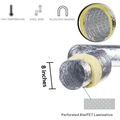 ท่อลมหุ้มฉนวน 8 นิ้ว 1 ท่อลมหุ้มฉนวน 8 นิ้ว