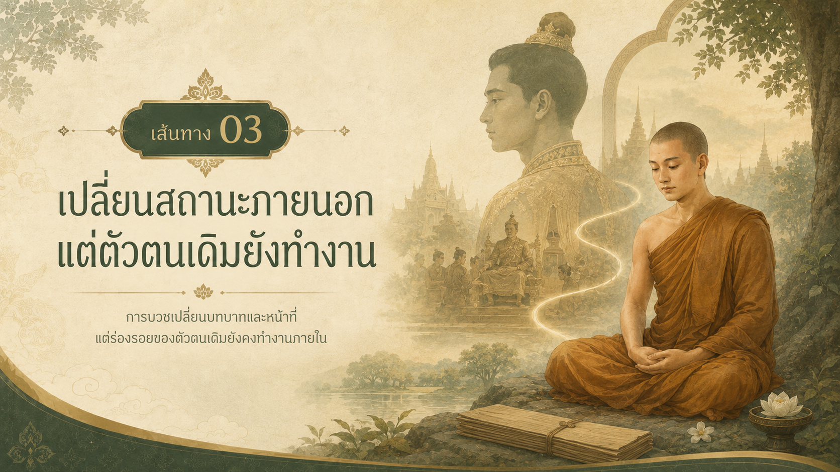 ภาพประกอบเส้นทางที่ 03 — เปลี่ยนสถานะภายนอก แต่ตัวตนเดิมยังทำงาน