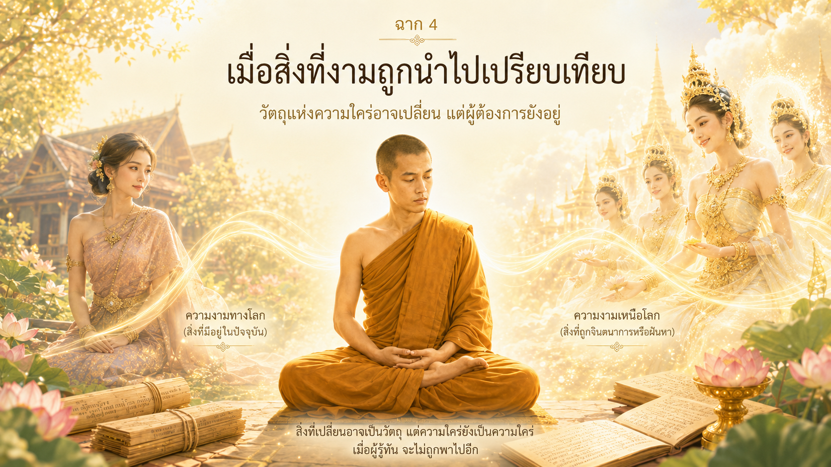 ฉากที่ 4 เมื่อสิ่งที่งามถูกนำไปเปรียบเทียบ